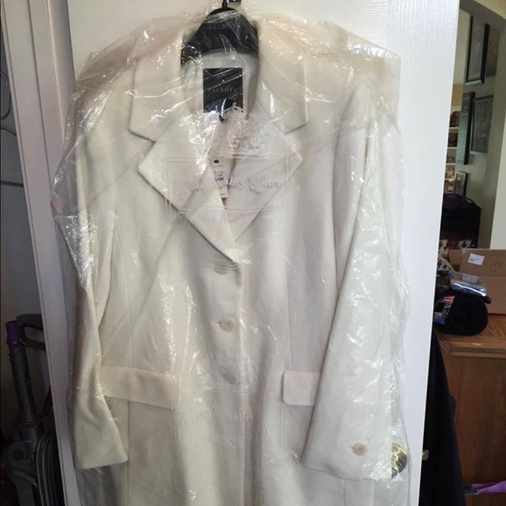 Talbots cream cashmere/wool women’s trench coat